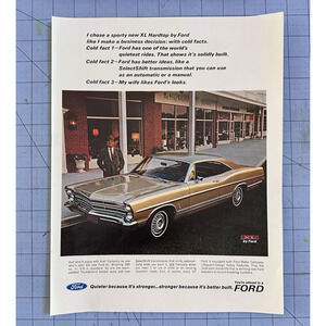 1967 Print Ad Vintage Ford XL 2-Door Original 1967 Life Magazine